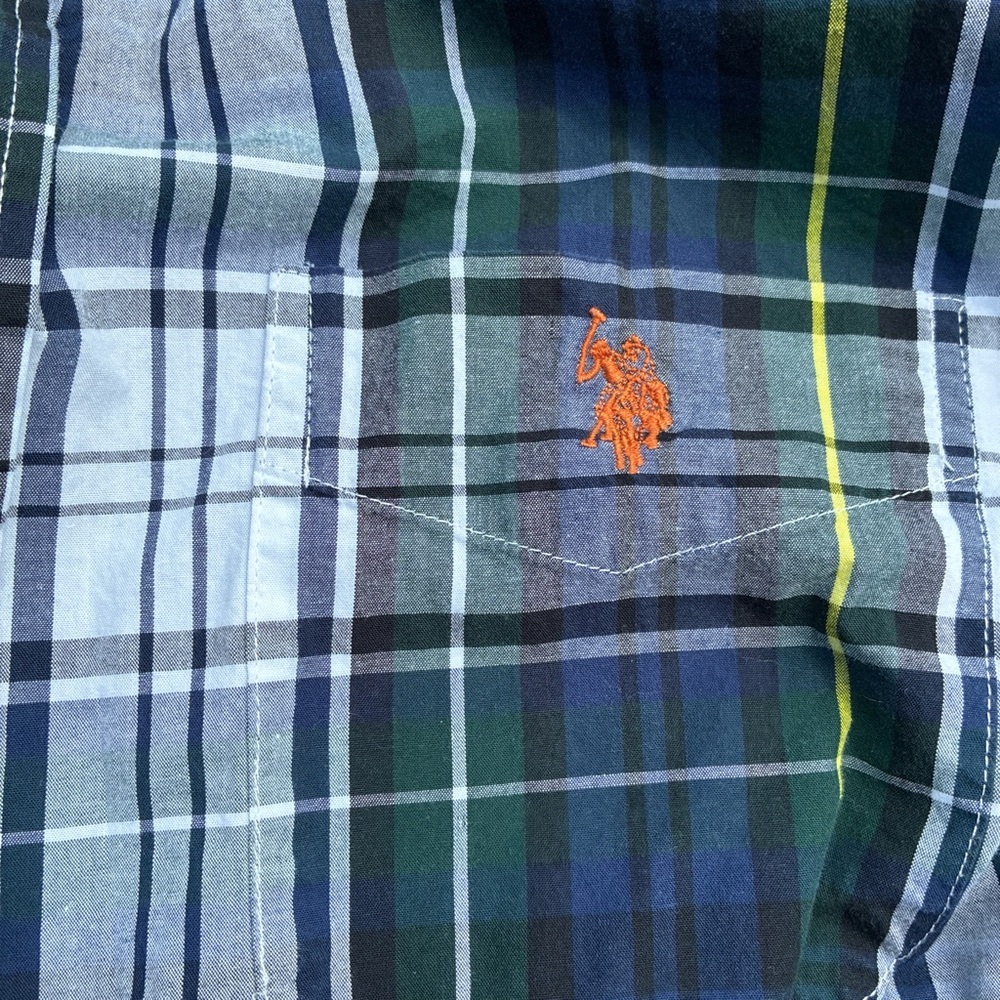 Polo by Ralph Lauren Green and Blue Casual Button Down Shirt - Picture 2 of 5